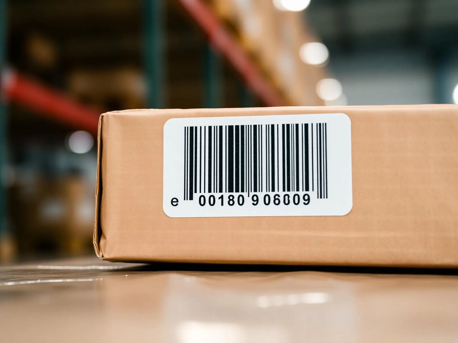 Etichetta barcode su un pallet identificato dal sistema di automazione